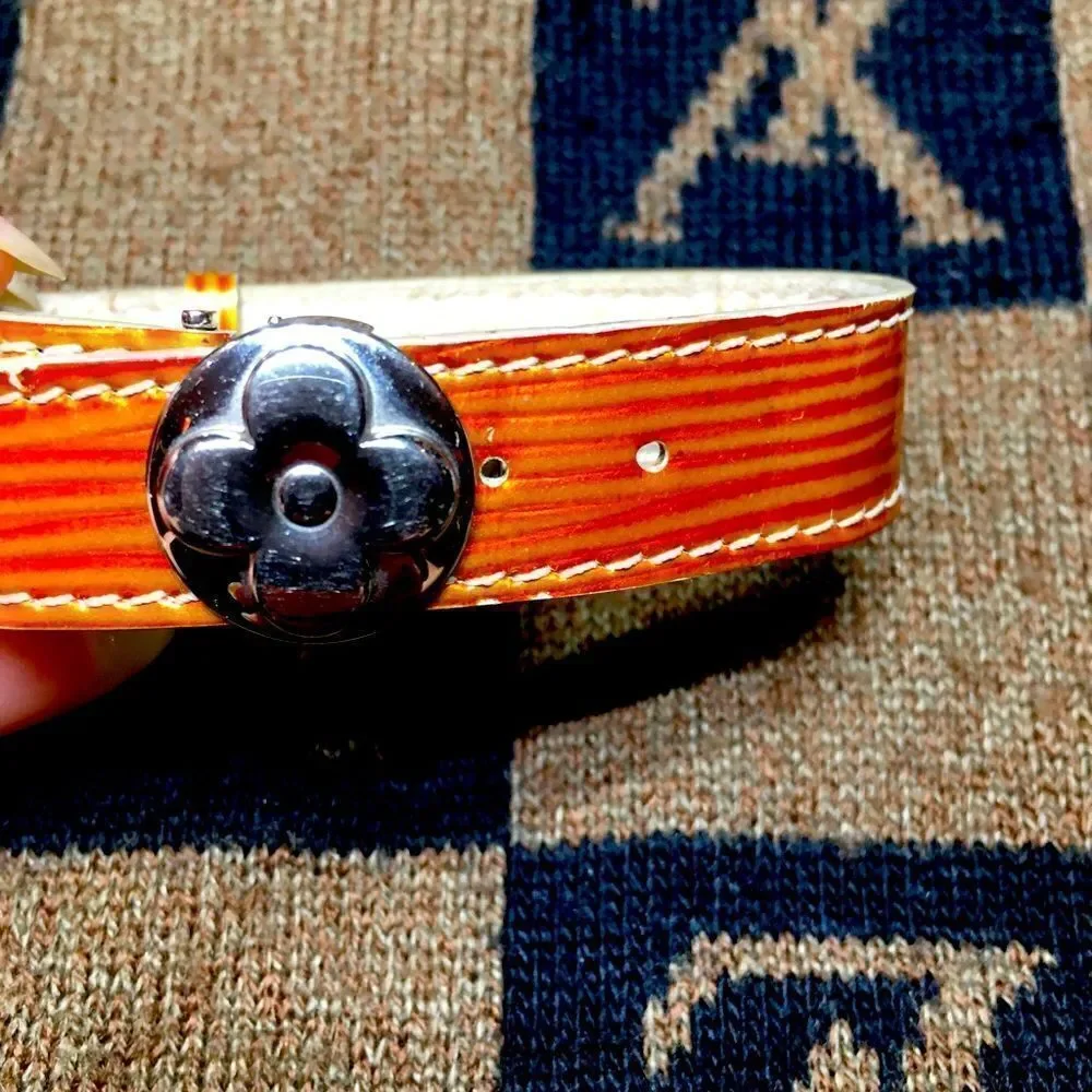 Louis Vuitton Eli Vernis Flower Wrap Bracelet burnt Orange/ brown